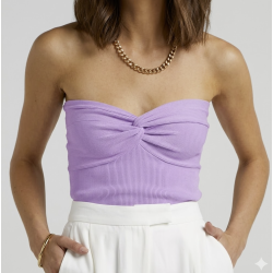 Top Strapless Canalé Sweetheart--Morado