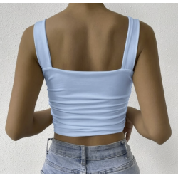 Top Verano Ruched Sky Blue