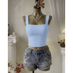 Top Verano Ruched Sky Blue
