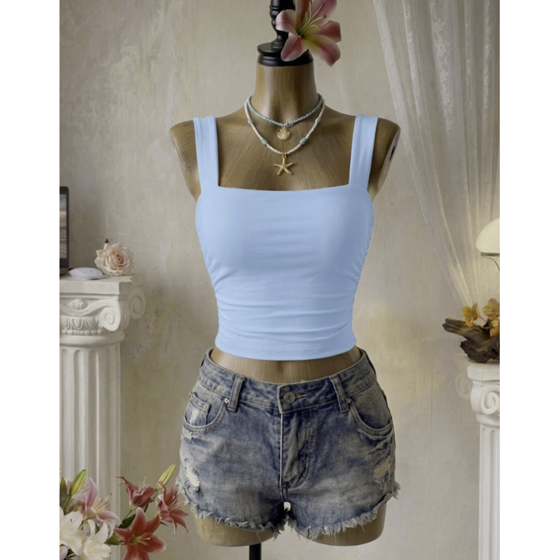 Top Verano Ruched Sky Blue