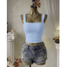 Top Verano Ruched Sky Blue