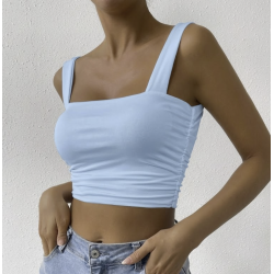 Top Verano Ruched Sky Blue