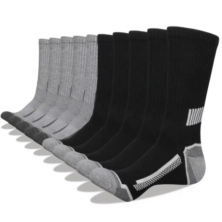 Premium Total Comfort Crew Socks_Grey & Black
