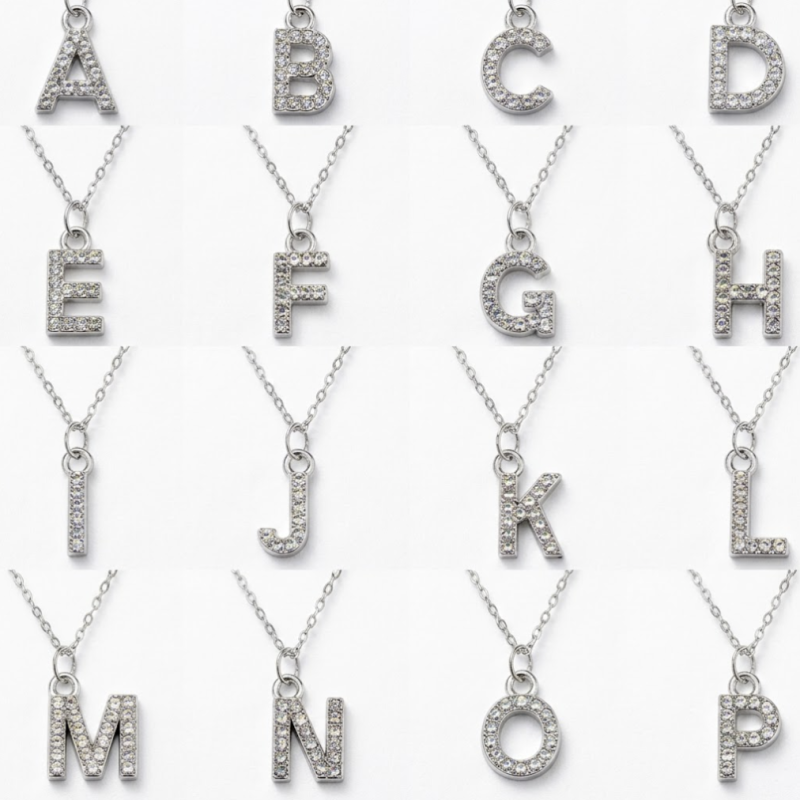Sparkly Initial Necklace|A-Z