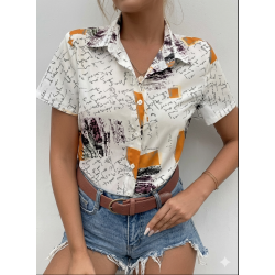 Y2K Floral Summer Blouse | Vintage Chiffon Short Sleeve Top
