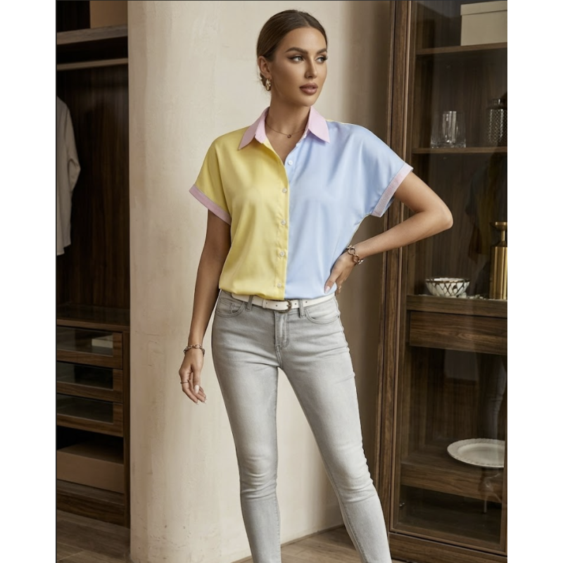 Doubled coloured blouse