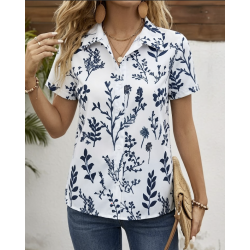 Blusa con Estampado de Hojas