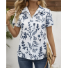 Blouse with Leaf Prints