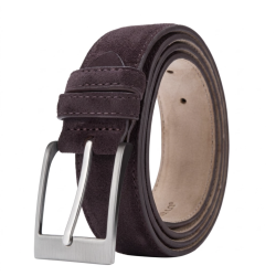 Genuine Cowhide Leather Belt--Dark Brow