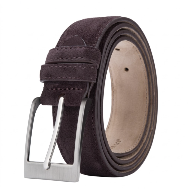Genuine Cowhide Leather Belt--Dark Brow