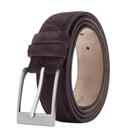 Cinturón de Cuero de Vaca--Marron Oscuro