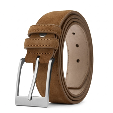 Cinturón de Cuero de Vaca--Marron Claro