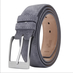 Genuine Cowhide Leather Belt--Dark Grey