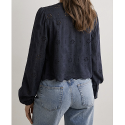 Blusa Encaje Ibiza--Azul Marino