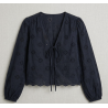 Ibiza Lace Blouse--Marine Blue
